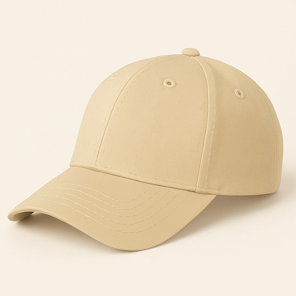 Unisex Baseball Cap - Adjustable Cotton Dad Hat for Men and Women Free Size (Beige)
