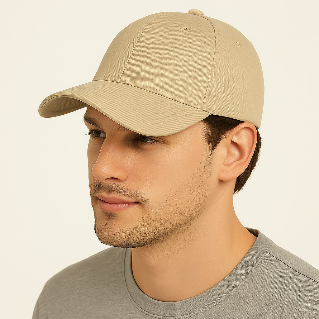 Unisex Baseball Cap - Adjustable Cotton Dad Hat for Men and Women Free Size (Beige)