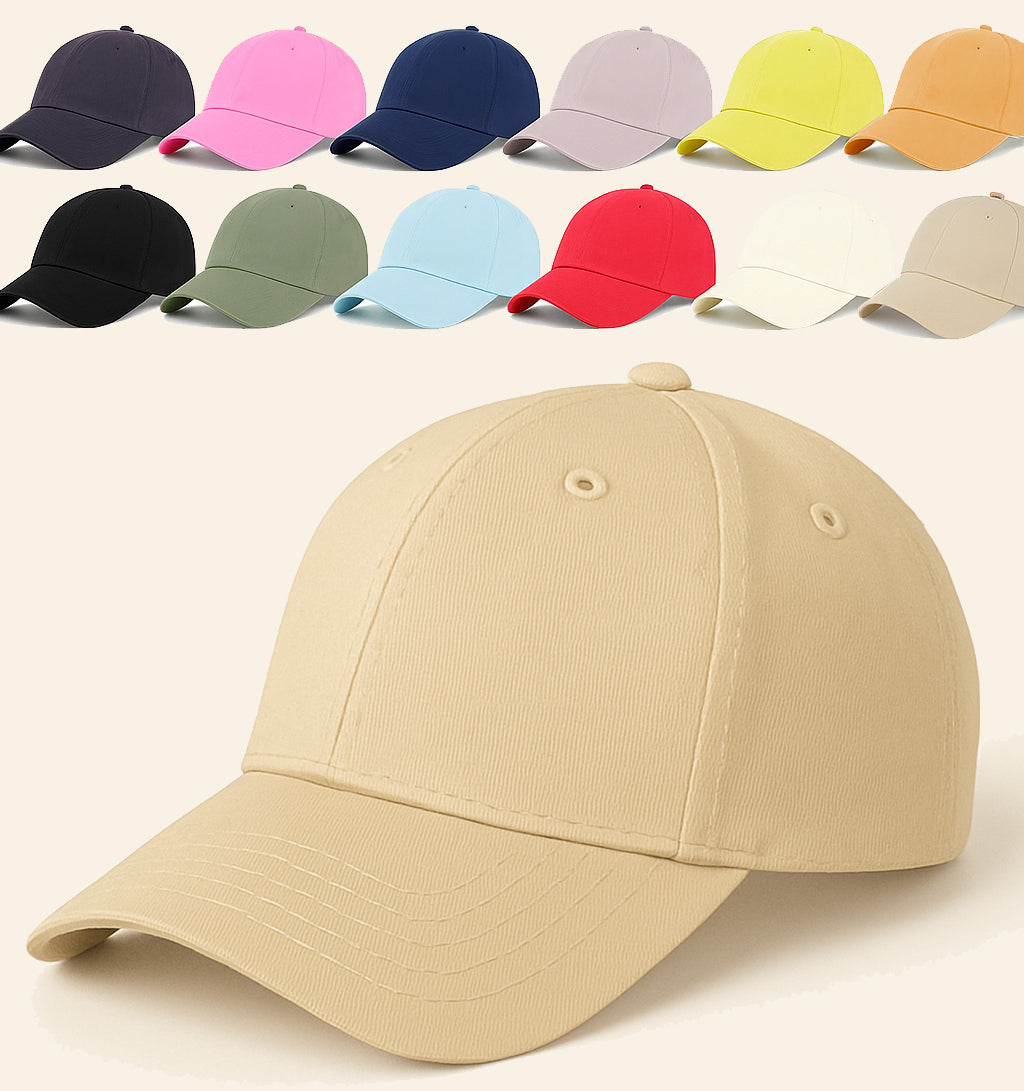 Unisex Baseball Cap - Adjustable Cotton Dad Hat for Men and Women Free Size (Beige)