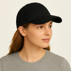 Unisex Baseball Cap - Adjustable Cotton Dad Hat for Men and Women Free Size (Black)