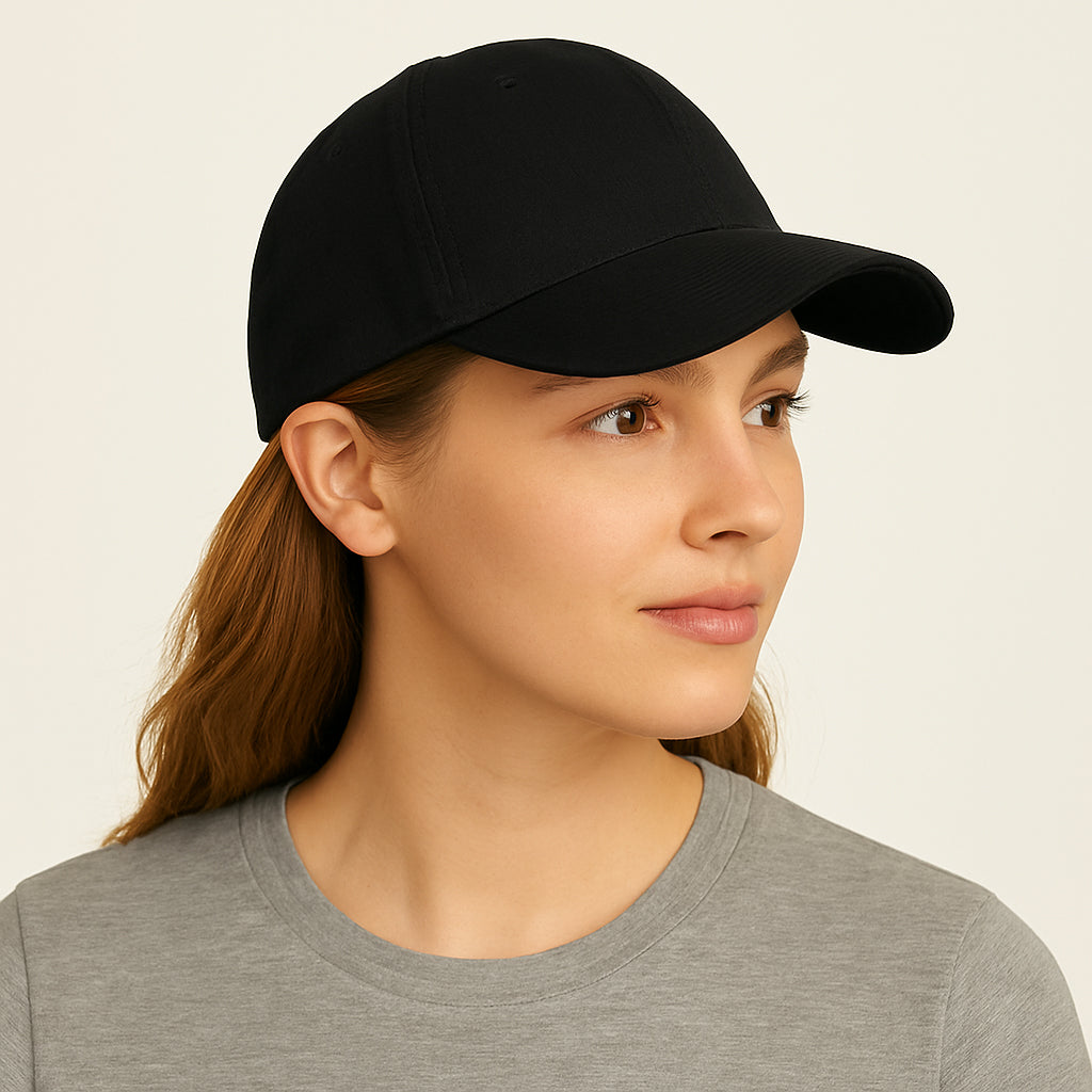 Unisex Baseball Cap - Adjustable Cotton Dad Hat for Men and Women Free Size (Black)