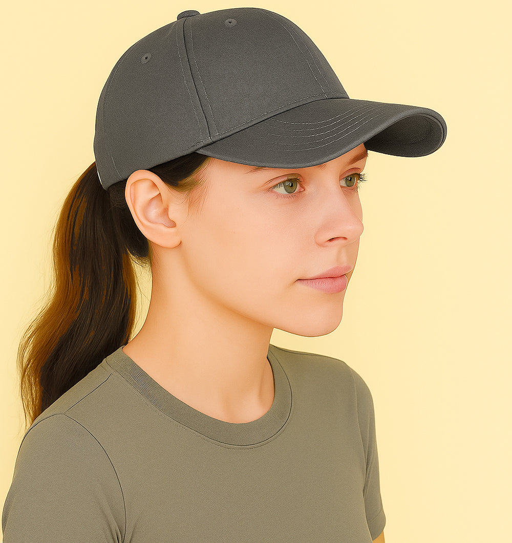 Unisex Baseball Cap - Adjustable Cotton Dad Hat for Men and Women Free Size (Grey)