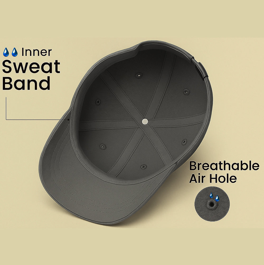 Unisex Baseball Cap - Adjustable Cotton Dad Hat for Men and Women Free Size (Grey)