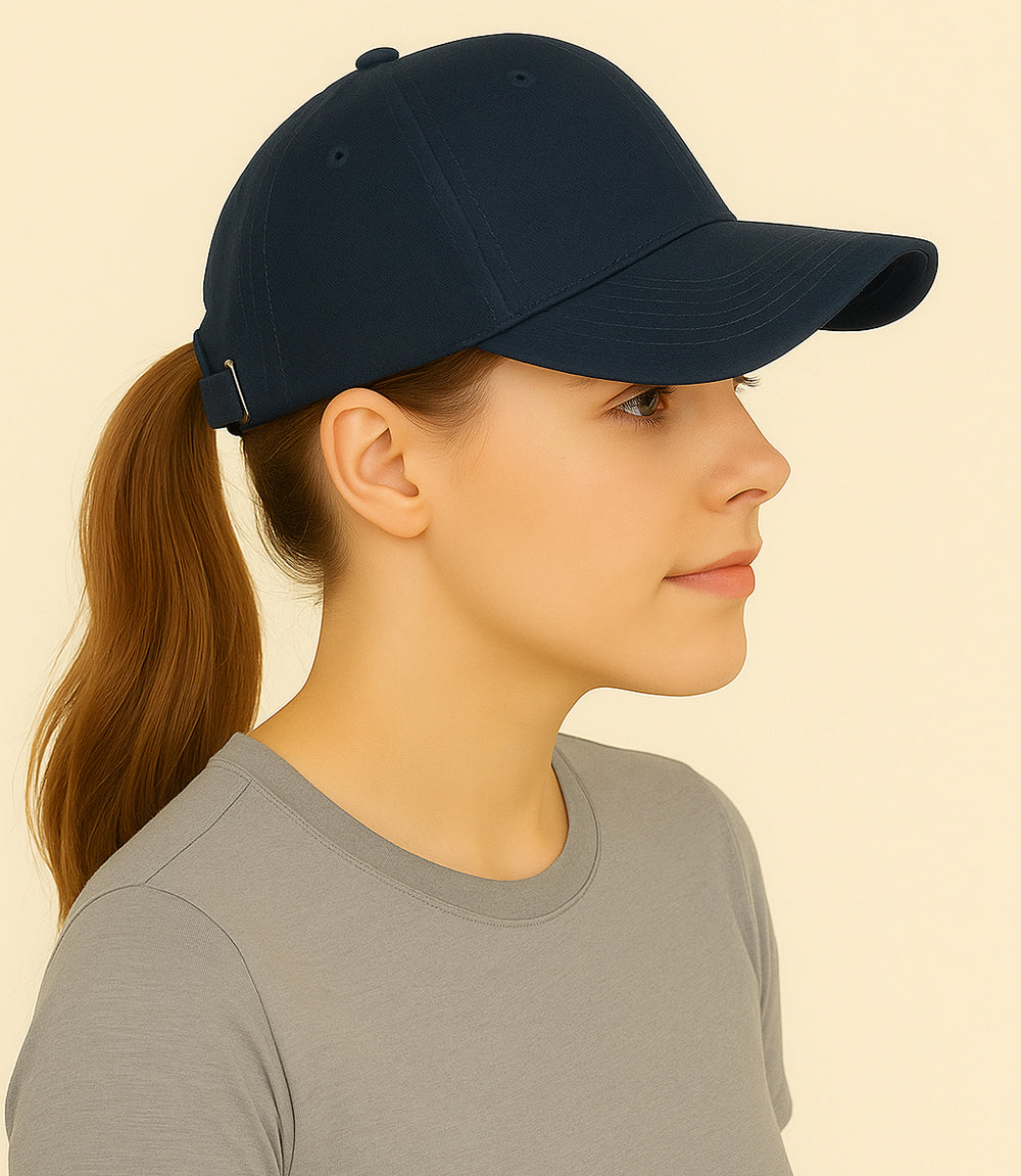 Unisex Baseball Cap - Adjustable Cotton Dad Hat for Men and Women Free Size (Navy)