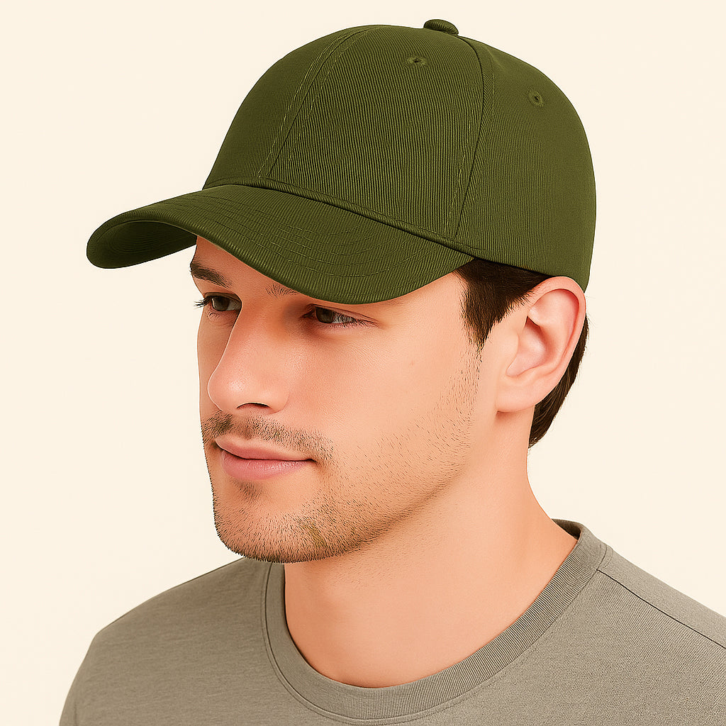 Unisex Baseball Cap - Adjustable Cotton Dad Hat for Men and Women Free Size (Olive)