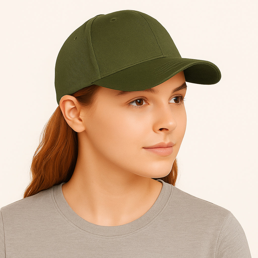 Unisex Baseball Cap - Adjustable Cotton Dad Hat for Men and Women Free Size (Olive)