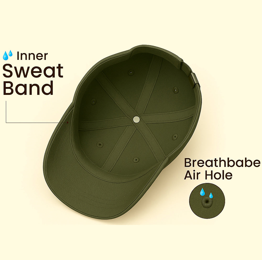 Unisex Baseball Cap - Adjustable Cotton Dad Hat for Men and Women Free Size (Olive)