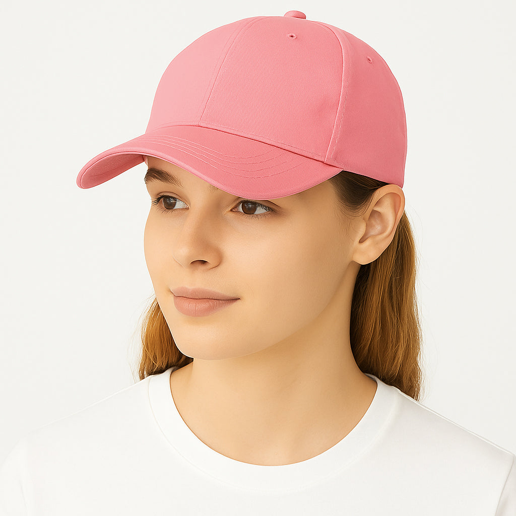Unisex Baseball Cap - Adjustable Cotton Dad Hat for Men and Women Free Size (Pink)