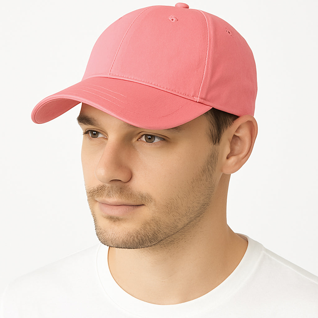 Unisex Baseball Cap - Adjustable Cotton Dad Hat for Men and Women Free Size (Pink)