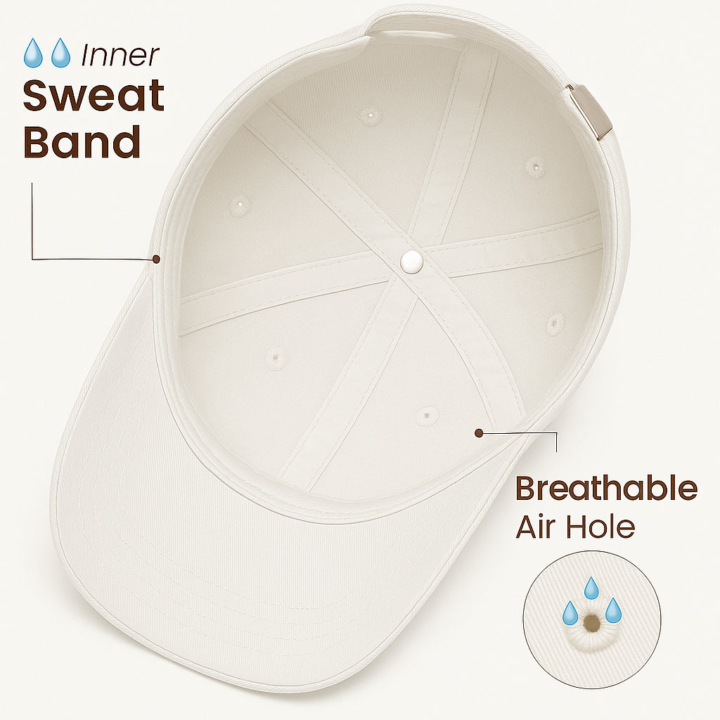 Unisex Baseball Cap - Adjustable Cotton Dad Hat for Men and Women Free Size (White)