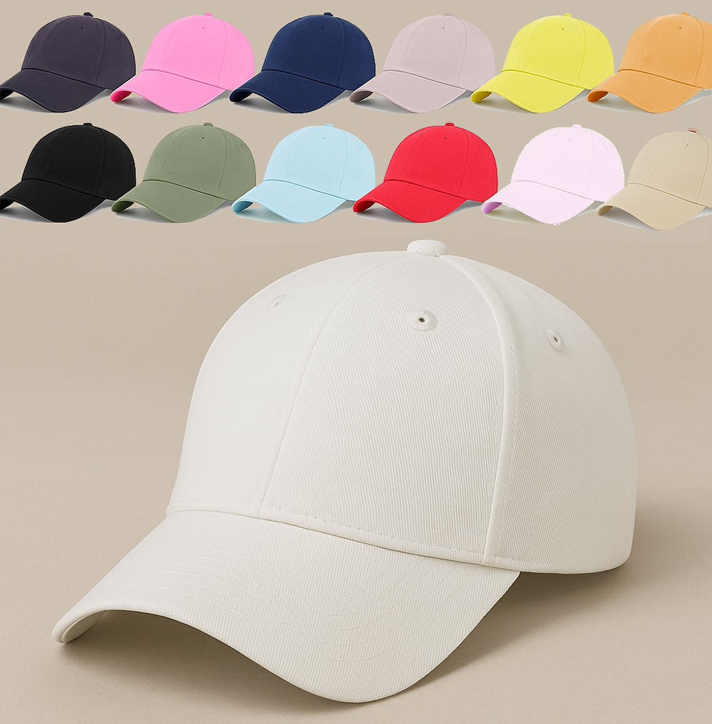 Unisex Baseball Cap - Adjustable Cotton Dad Hat for Men and Women Free Size (White)