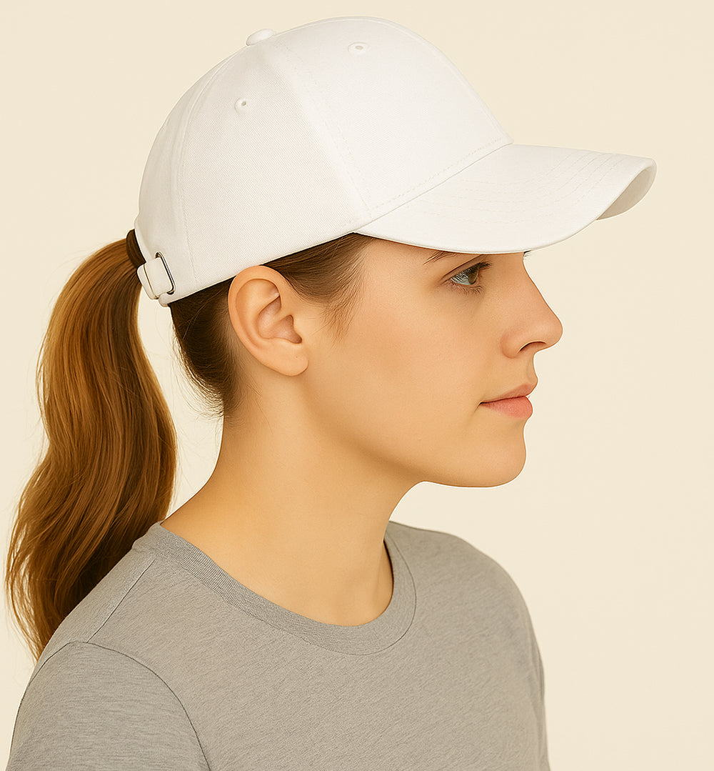 Unisex Baseball Cap - Adjustable Cotton Dad Hat for Men and Women Free Size (White)