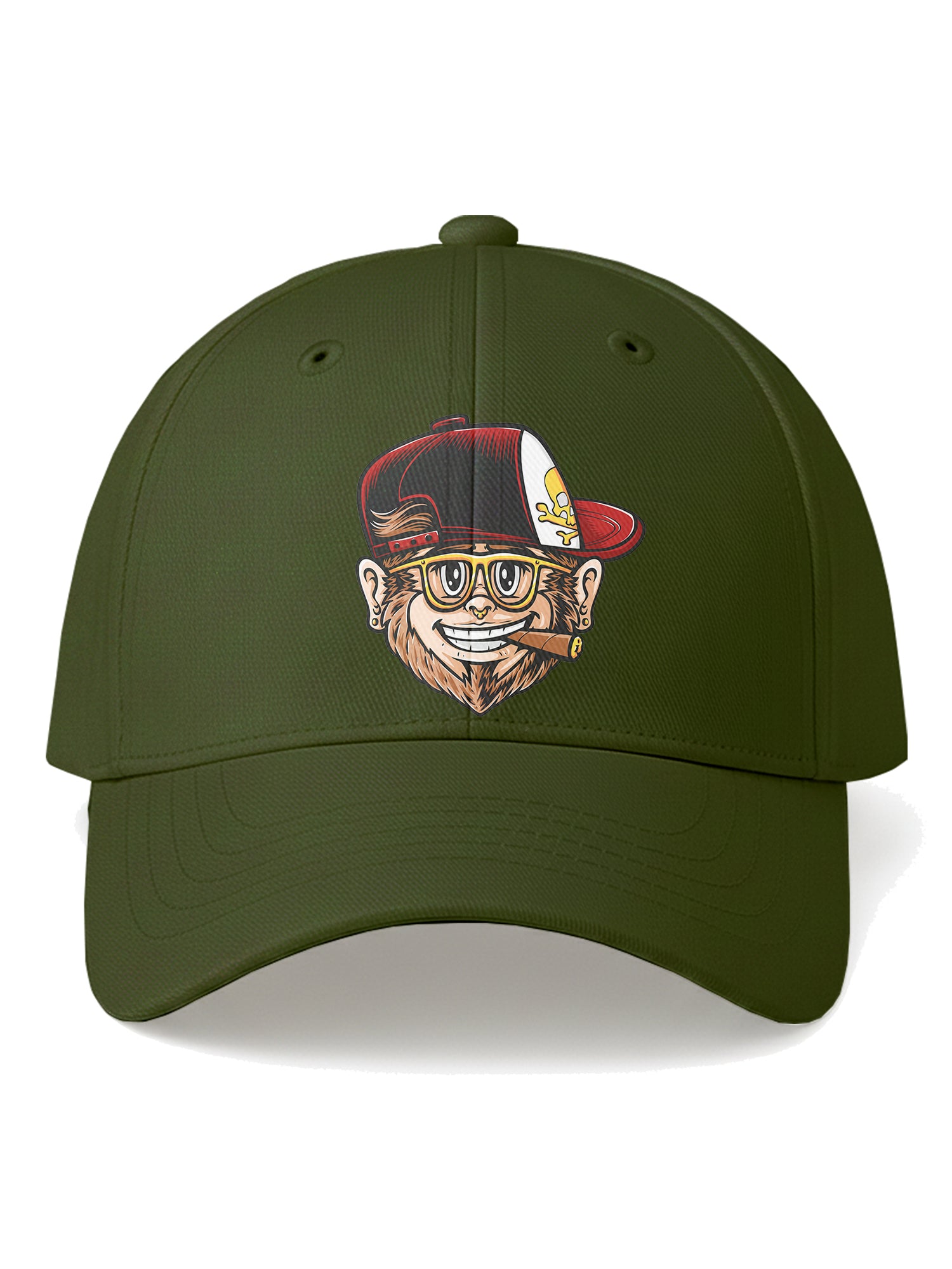 Adjustable-Unisex-Cartoon-Monkey-Printed-Baseball-Cap-for-Men-and-Women-UPC1-Green