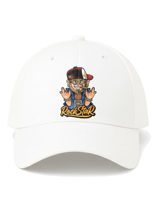 Adjustable-Unisex-Rockstar-Monkey-Printed-Baseball-Cap-for-Men-and-Women-UPC3-White