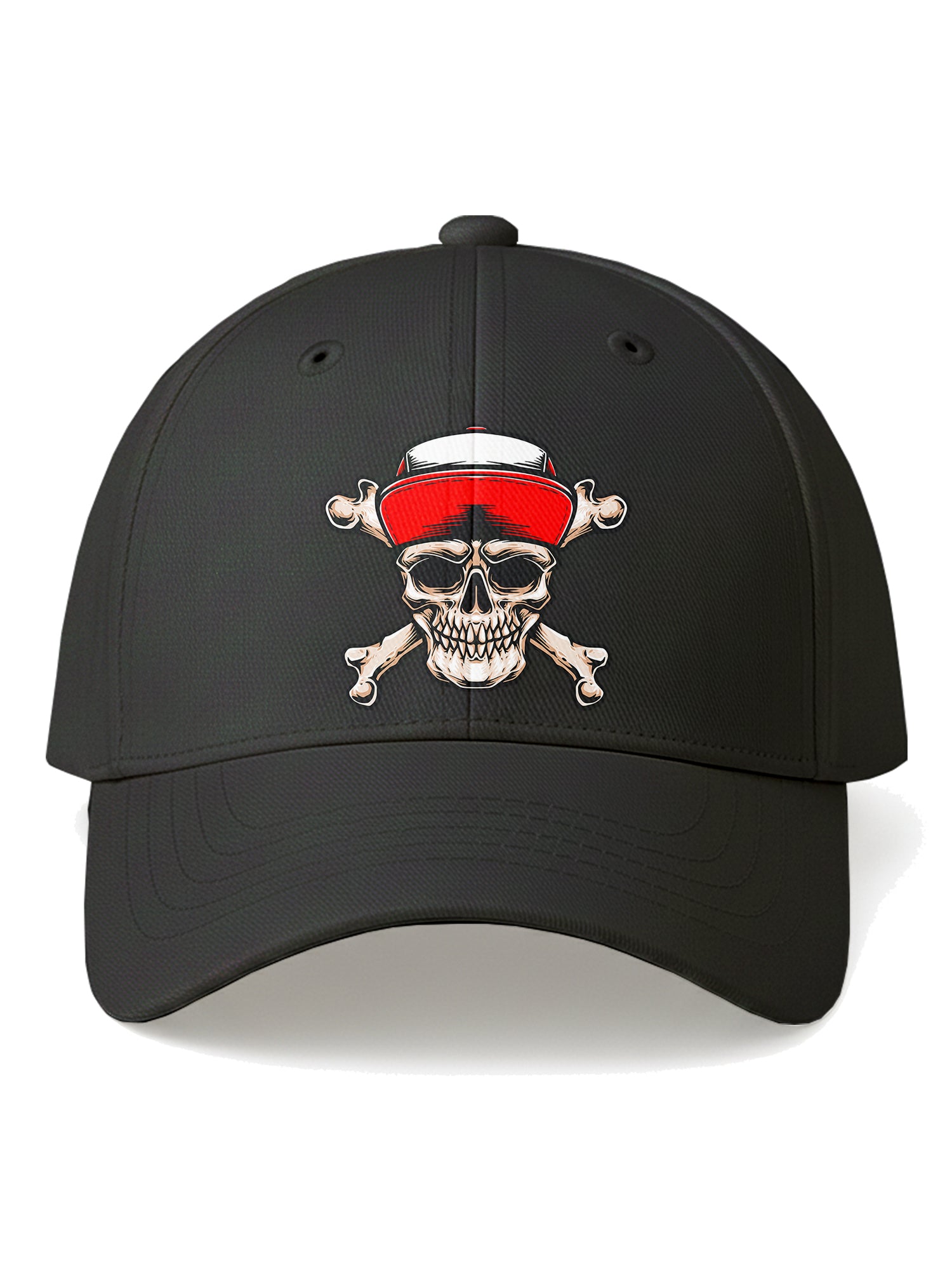 Unisex-Adjustable-Skull-Crossbones-Printed-Baseball-Cap-for-Men-and-Women-UPC6-Black