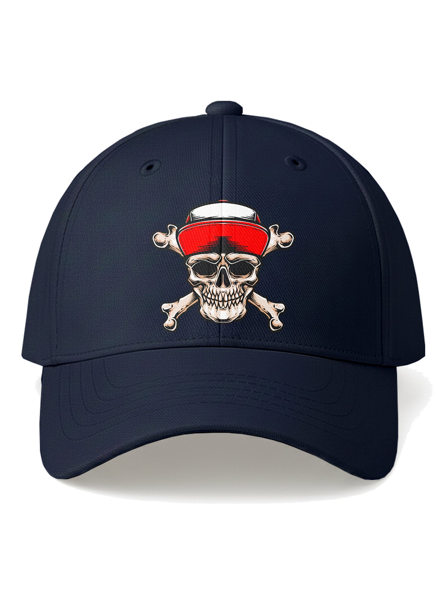 Unisex-Adjustable-Skull-Crossbones-Printed-Baseball-Cap-for-Men-and-Women-UPC6-Navy