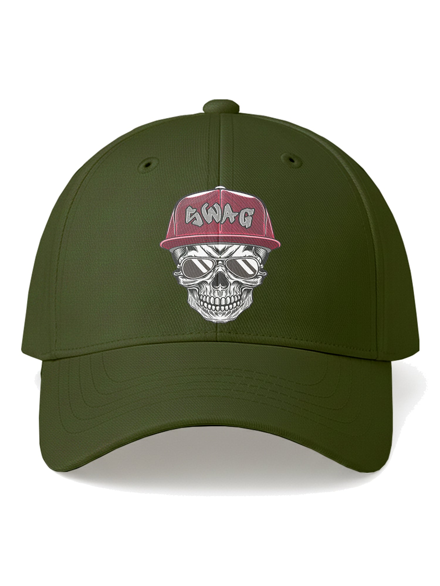 Unisex-Swag-Skull-Printed-Baseball-Cap-for-Men-and-Women-UPC7-Green
