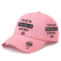 Customizable Unisex Baseball Cap with Personalized Text or Image Print (Pink)