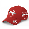 Customizable Unisex Baseball Cap with Personalized Text or Image Print (Red)