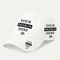 Customizable Unisex Baseball Cap with Personalized Text or Image Print (White)