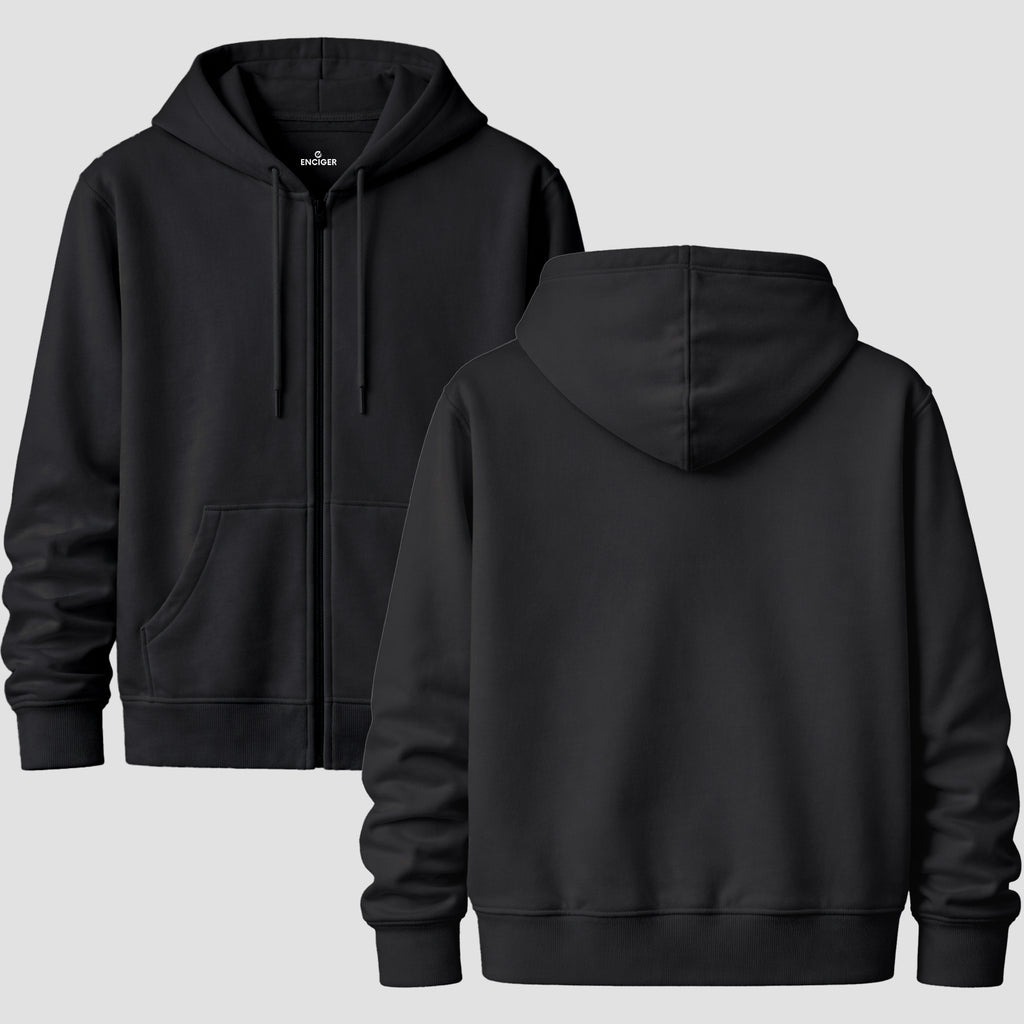 Mens Custom Zip Up Hoodie Personalized Full Sleeve Fleece Sweatshirt with Pockets