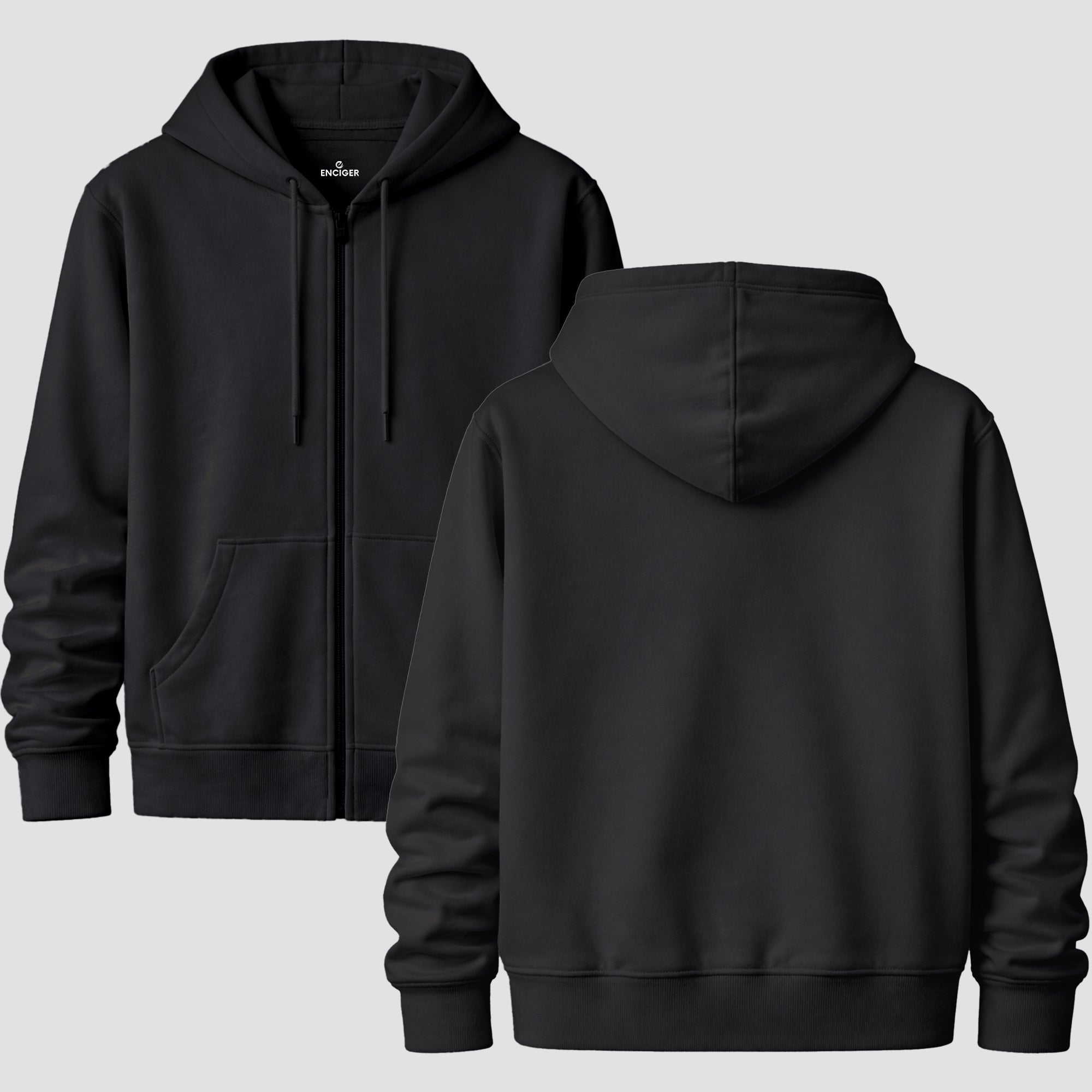 Mens Custom Zip Up Hoodie Personalized Full Sleeve Fleece Sweatshirt with Pockets