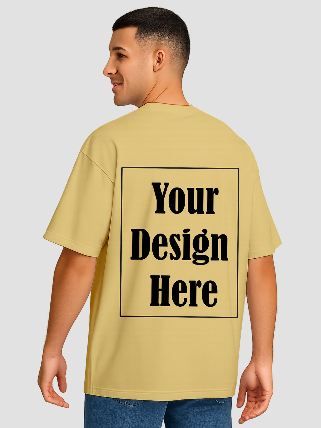 Men Oversized T Shirt Custom Print Relaxed Fit Half Sleeve