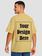 Men Oversized T Shirt Custom Print Relaxed Fit Half Sleeve