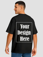 Men Oversized T Shirt Custom Print Relaxed Fit Half Sleeve
