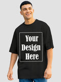 Men Oversized T Shirt Custom Print Relaxed Fit Half Sleeve