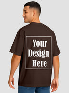Men Oversized T Shirt Custom Print Relaxed Fit Half Sleeve