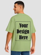 Men Oversized T Shirt Custom Print Relaxed Fit Half Sleeve