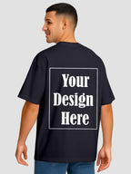 Men Oversized T Shirt Custom Print Relaxed Fit Half Sleeve