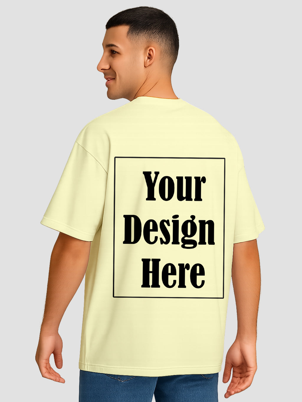 Men Oversized T Shirt Custom Print Relaxed Fit Half Sleeve