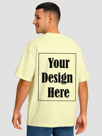 Men Oversized T Shirt Custom Print Relaxed Fit Half Sleeve