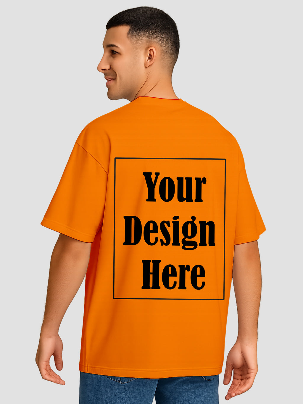 Men Oversized T Shirt Custom Print Relaxed Fit Half Sleeve