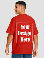Men Oversized T Shirt Custom Print Relaxed Fit Half Sleeve