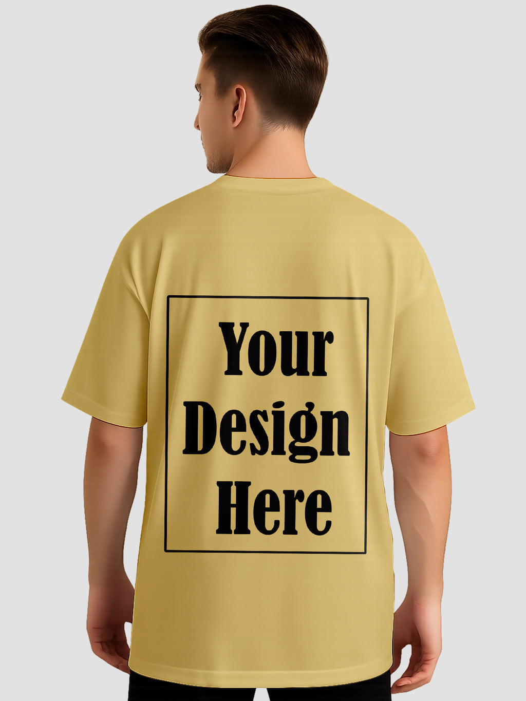 Men Personalized Oversized T Shirt Custom Front Back Print Tee