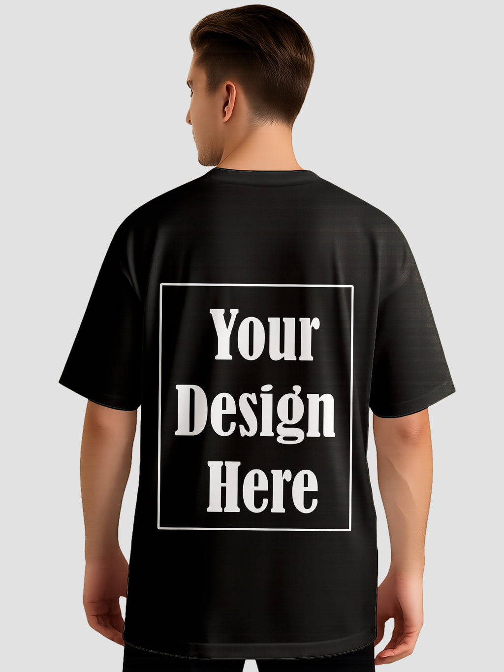 Men Personalized Oversized T Shirt Custom Front Back Print Tee