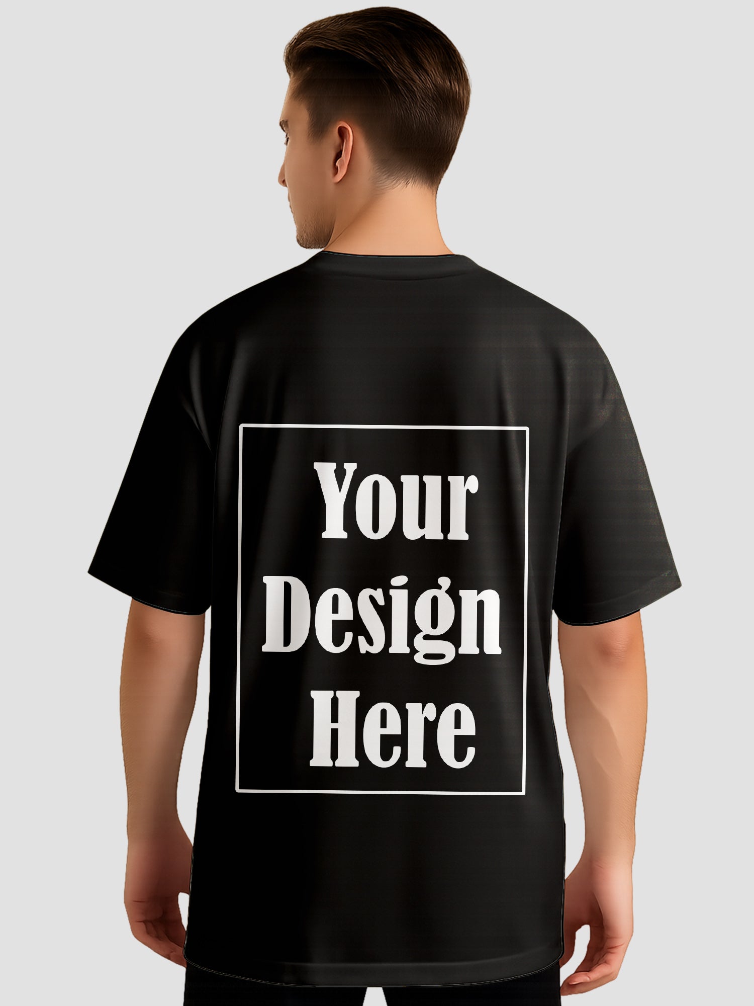 Men Personalized Oversized T Shirt Custom Front Back Print Tee