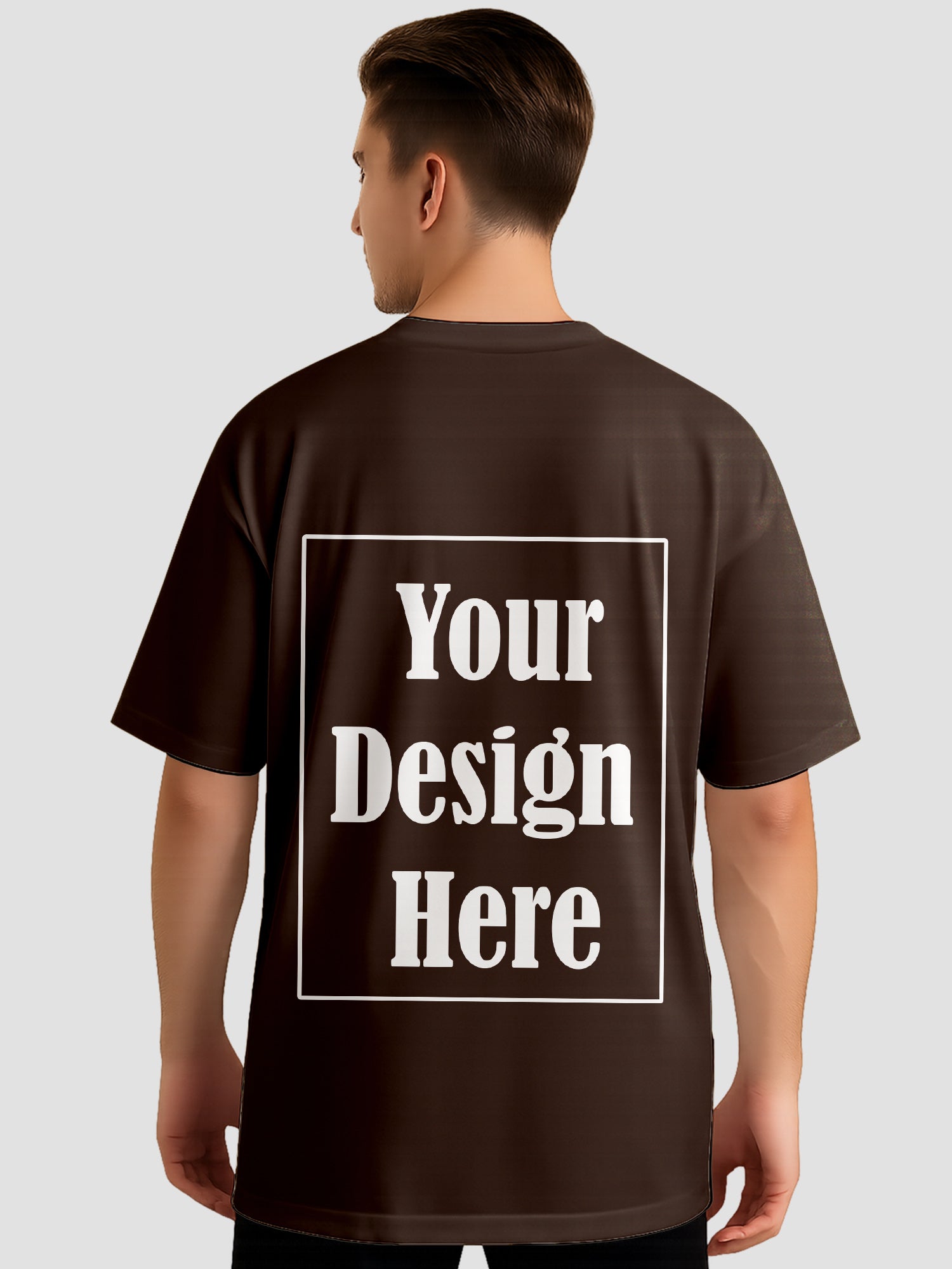 Men Personalized Oversized T Shirt Custom Front Back Print Tee
