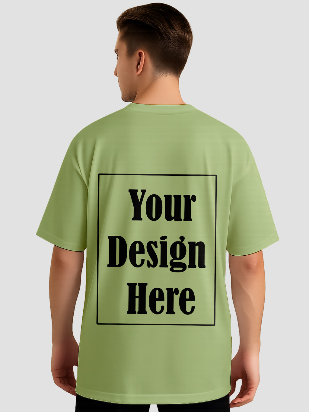 Men Personalized Oversized T Shirt Custom Front Back Print Tee