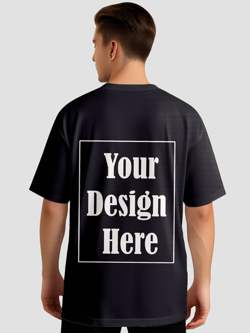 Men Personalized Oversized T Shirt Custom Front Back Print Tee