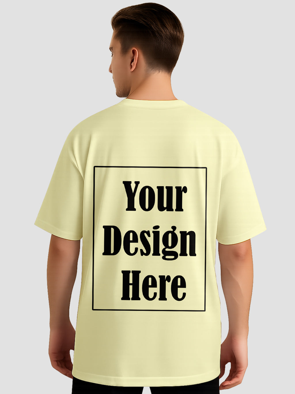 Men Personalized Oversized T Shirt Custom Front Back Print Tee