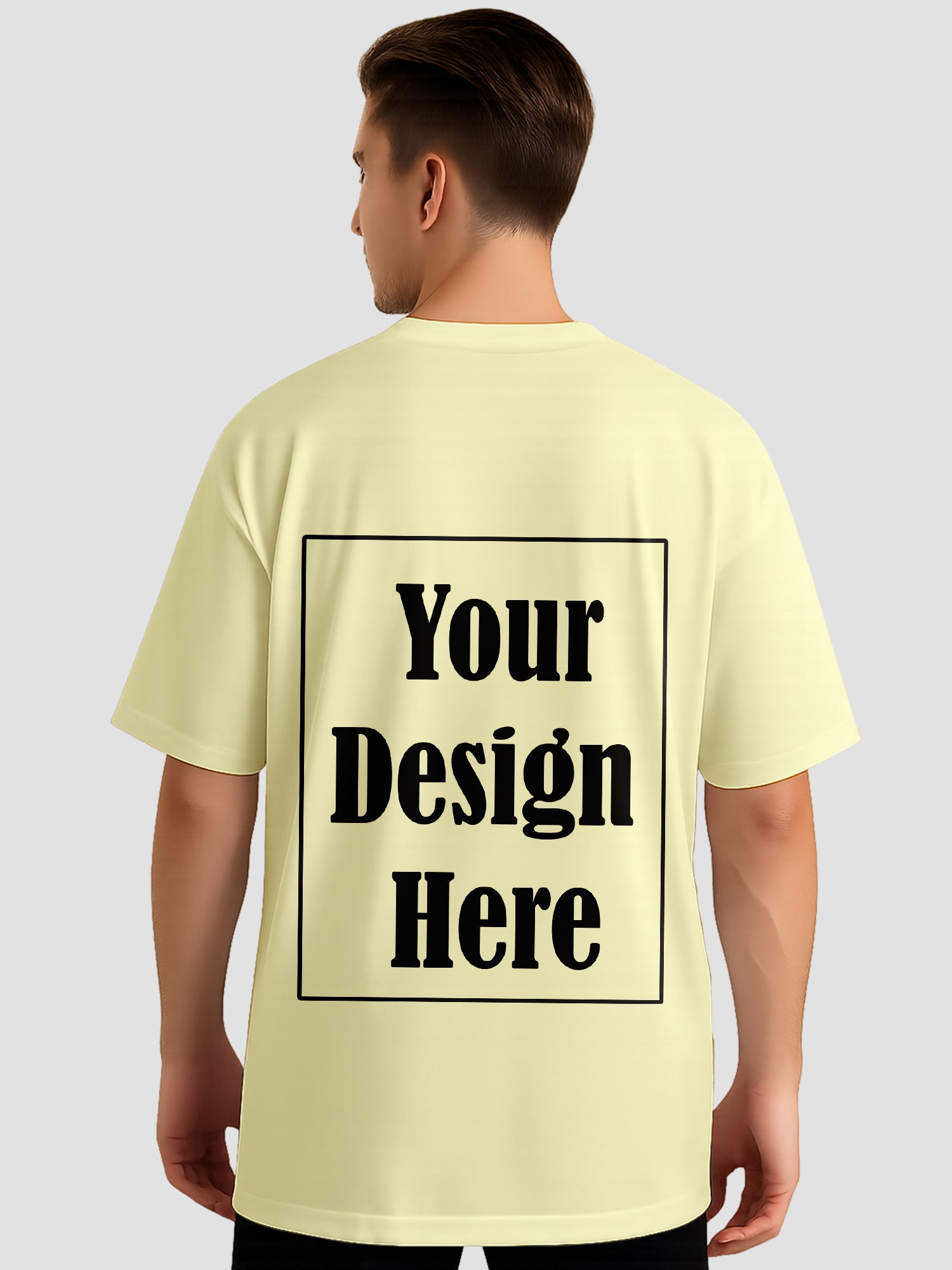 Men Personalized Oversized T Shirt Custom Front Back Print Tee
