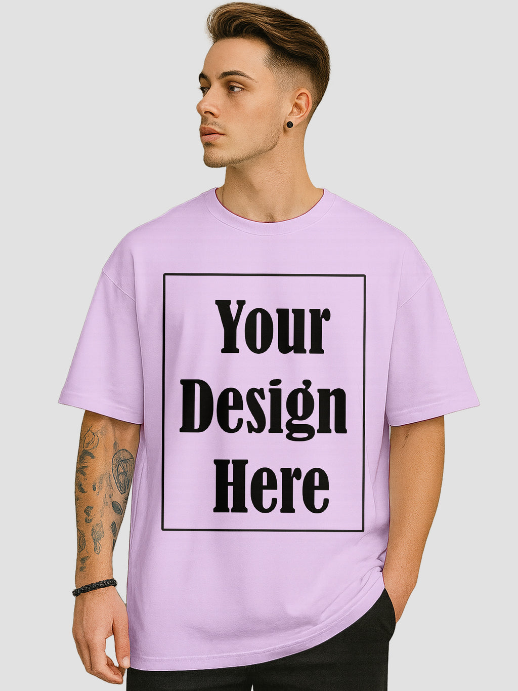Men Personalized Oversized T Shirt Custom Front Back Print Tee