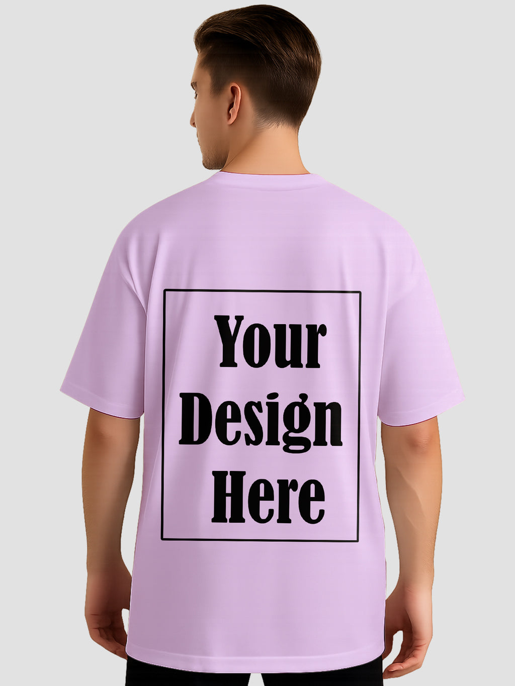 Men Personalized Oversized T Shirt Custom Front Back Print Tee