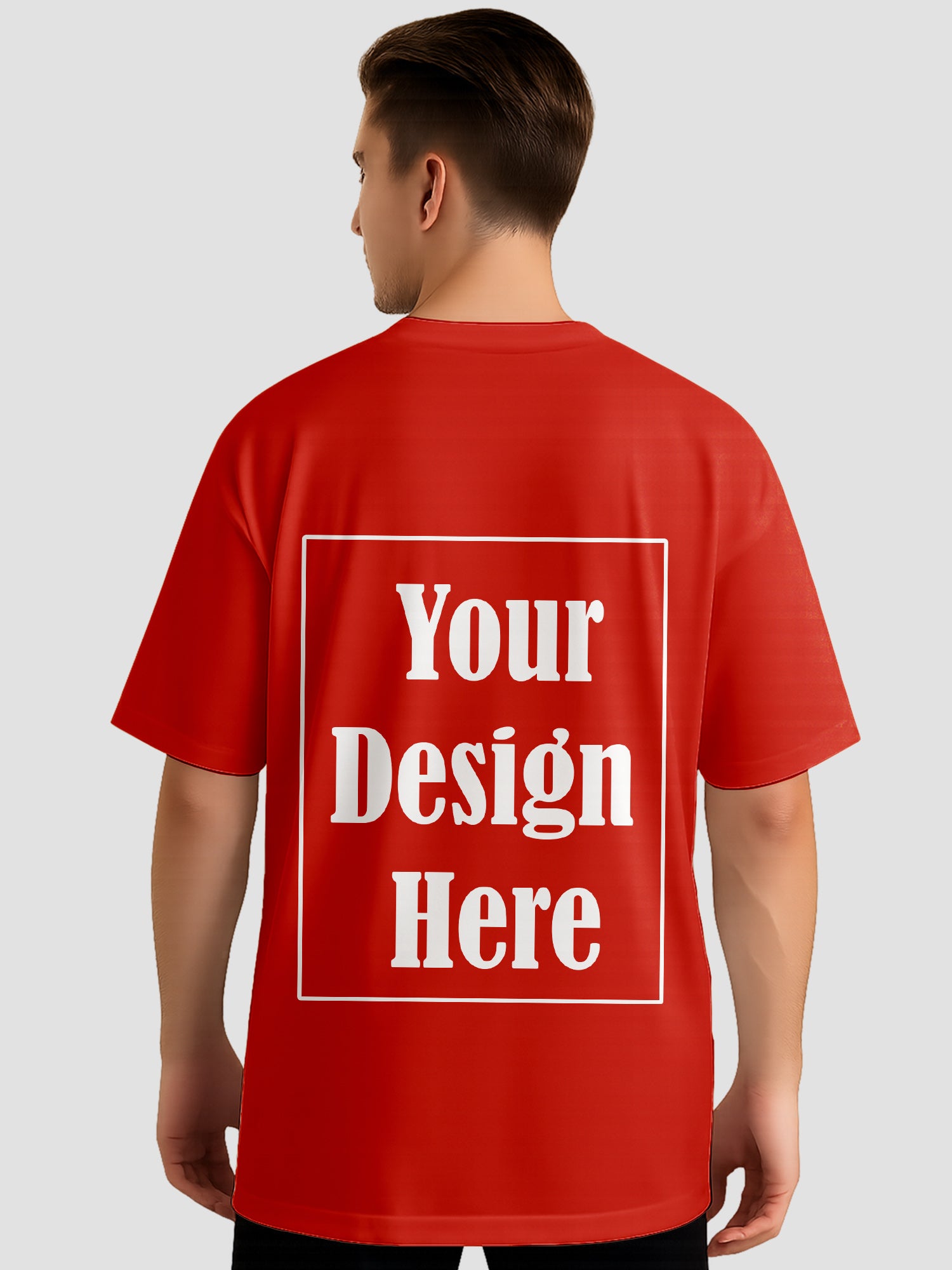 Men Personalized Oversized T Shirt Custom Front Back Print Tee