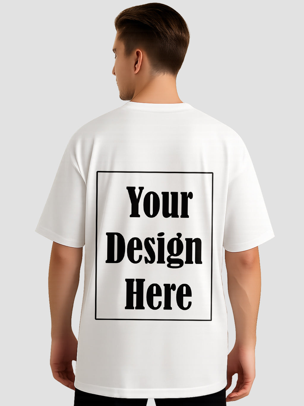 Men Personalized Oversized T Shirt Custom Front Back Print Tee
