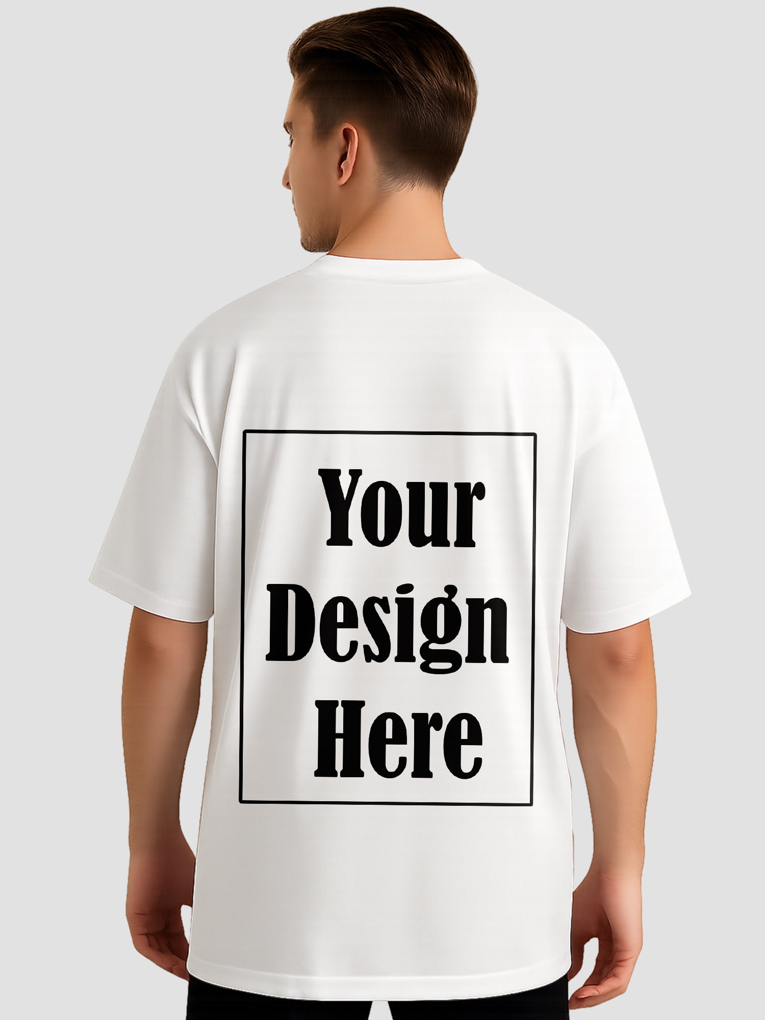 Men Personalized Oversized T Shirt Custom Front Back Print Tee